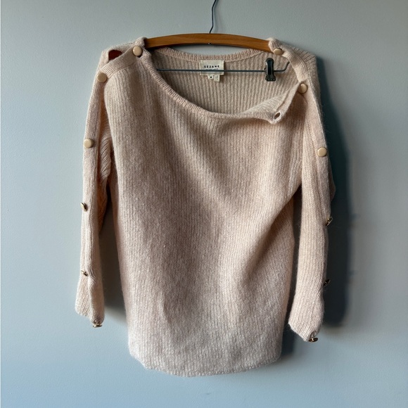 Sezane Sweater with Button down Sleeves Blush Pink S - Picture 2 of 4